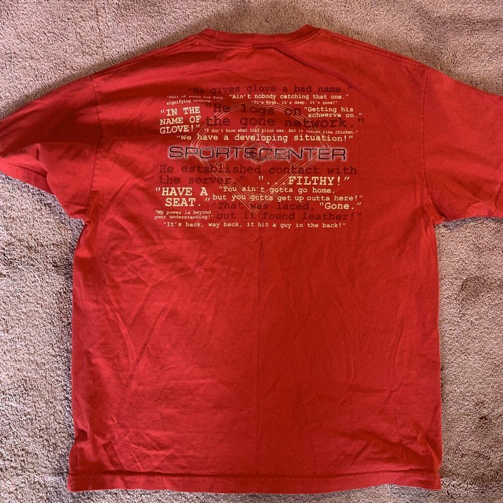 ESPN SportsCenter Red‎ Graphic Tee Catchphrase Quotes Baseball Diamond Mens L